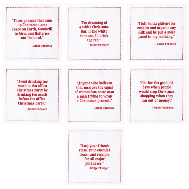 Five Star Napkins Christmas Quotes - White Cotton - 4.5" x 4.5" - Single Use - Party, Events, Holiday (50 x) - Image 3
